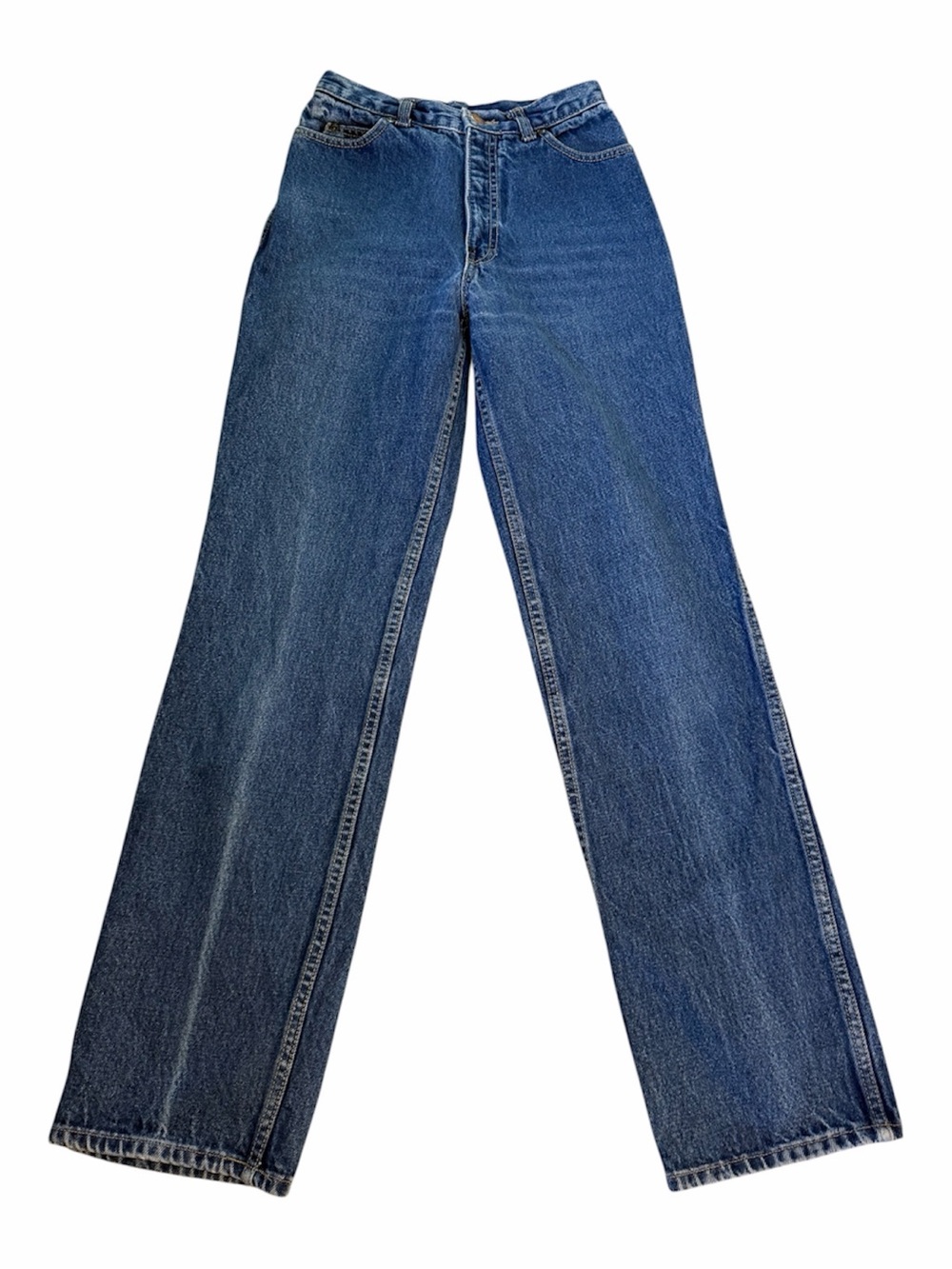 Calvin Klein Women's Blue Medium Wash Straight Jeans Mid Rise 5-Pocket Sz 8